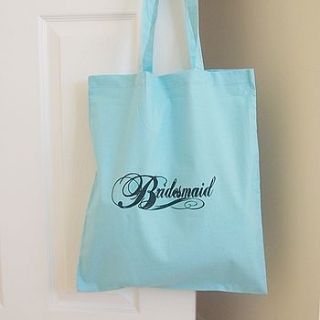 'bridesmaid' wedding tote bag by hope and willow