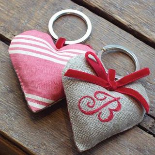 monogrammed heart key ring by follie by josie rossington