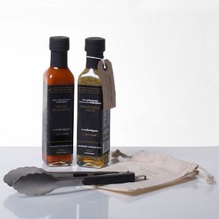 barbeque sauces and tongs gift set by whisk hampers