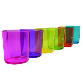 brightly coloured festival plastic glasses by lime lace