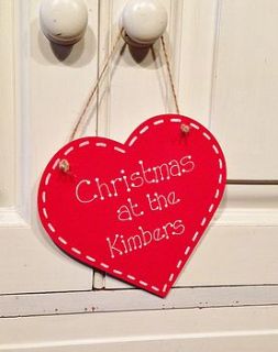 personalised family christmas heart by the little lancashire smallholding