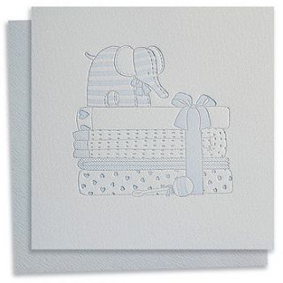 baby elephant letterpress card by blush