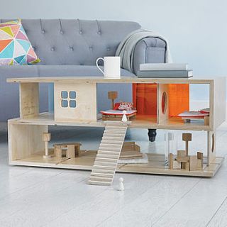 dual purpose 's' coffee table and doll's house by qubis design