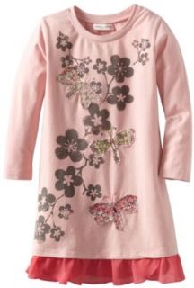 Mimi & Maggie Girls 2 6X Kid Following The Leaves Dress, Pink, 4 Clothing
