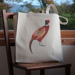 pheasant print canvas bag by bird