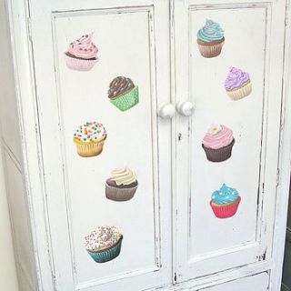 cup cake wall stickers by oakdene designs