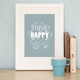 think happy thoughts' print by hello monkey