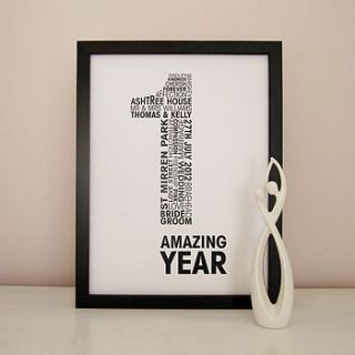 personalised anniversary print by mrs l cards