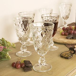 set of six peardrop wine goblets gift set by dibor