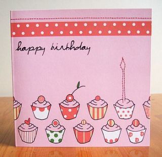 cupcake birthday card by greetings cards by natalie turner