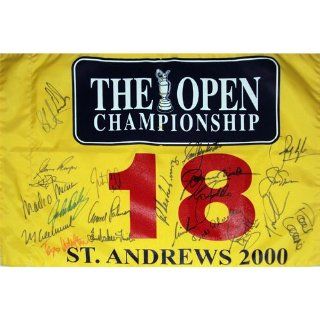 2000 British Open (St. Andrews) Golf Pin Flag Autographed by 22 Former Champions #1 Sports Collectibles