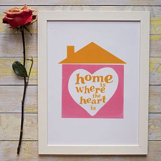 home is where the heart is print by claire close