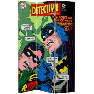 Oriental Furniture 71 Tall Double Sided Batman and The Joker 3 Panel