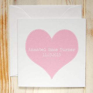 personalised new baby card by door 77
