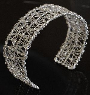 sterling silver wire wrap bangle bracelet by prisha jewels