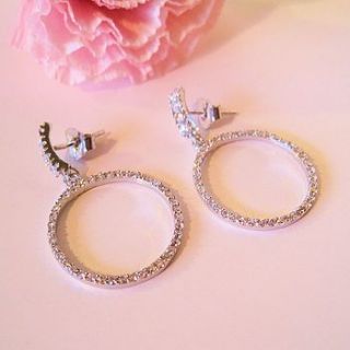 silver crystal hoop earrings by bijou gifts