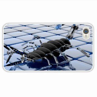 Make Apple Iphone 4 4S 3D Scorpion Surface Metal Figure Of Girlfriend Present White Cellphone Skin For Everyone Cell Phones & Accessories