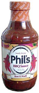 Phil's Family Recipe BBQ Sauce All Natural Hot E Nuff. Made From an Original Family Recipe Handed Down Over Genarations. Now Available For Everyone to Enjoy  Barbecue Sauces  Grocery & Gourmet Food
