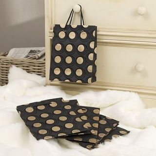 set of six small gold spot gift bags by dibor