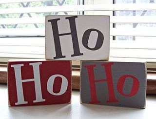 'ho ho ho' handmade christmas blocks by bobby loves rosie