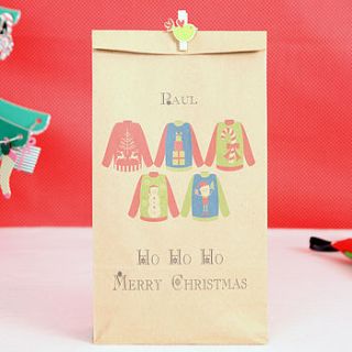 personalised christmas jumper bag by red berry apple