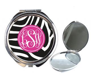 personalised compact mirror zebra design by we love to create