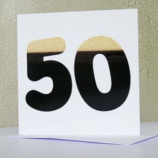 beer birthday age 50 card by the sardine's whiskers