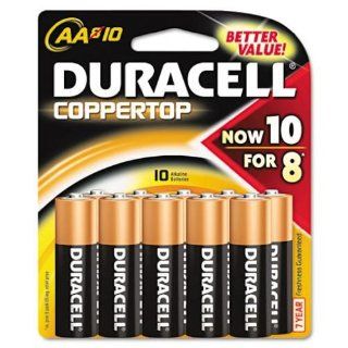 Duracell Products   Duracell   Coppertop Alkaline Batteries, AA, 10/Pack   Sold As 1 Pack   Trusted EverywhereTM.   Reliable, long lasting, portable power.   Enhanced secure seal.   Ideal for everyday devices.   Date coded. 