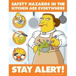 Simpsons Food Safety Poster   Safety Hazards In The Kitchen Are Everywhere Industrial Warning Signs