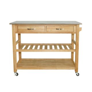 Kitchen Island Cart with Stainless Steel Top