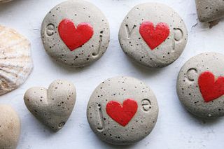 personalised initials ceramic heart pebble by jo lucksted ceramics