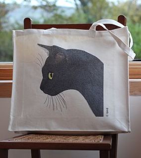 sooty black cat canvas bag by bird