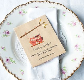 two owls seed packet wedding favour by wildflower favours