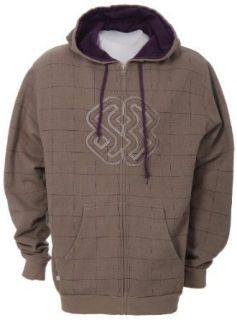Special Blend Grid Check Zip Hoodie Tan Check Grid Men's Sz Small Clothing