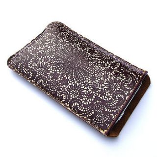 lace leather phone sleeve by tovi sorga