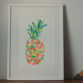 pineapple screen print by amber elise prints