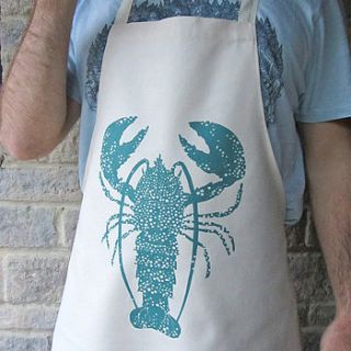 lobster printed canvas apron by stephanie cole design