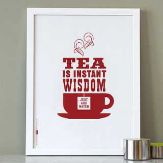 'tea is wisdom' print by nickprints