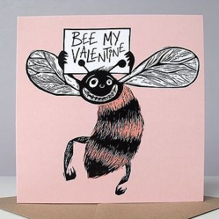 bee my valentine card by cardinky