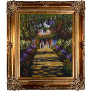Tori Home Garden Path at Giverny by Monet Framed Original Painting