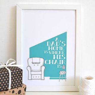 dad's chair print by becka griffin illustration