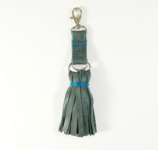 hand crafted leather tassel keyring by de lacy