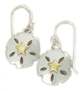 Far Fetched Sterling Silver & Brass Sand Dollar Earrings Far Fetched Jewelry Jewelry