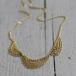 gold scallop necklace by kate wood jewellery