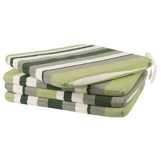 set of four garden stripe seat pads with ties by dibor