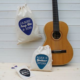 personalised guitar pick gadget bag by sparks clothing