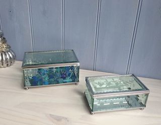 set of two glass jewellery boxes by not a jewellery box