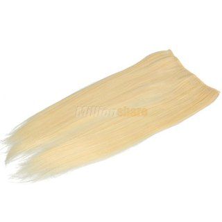 New Unique High Temperature Silk 21.3 Inch Natural Straight Clip on Hair Beige 