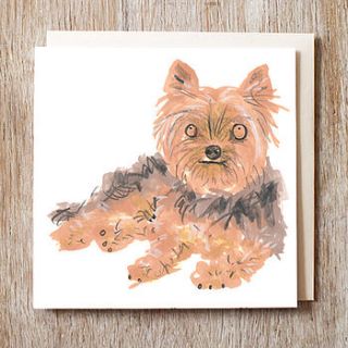 yorkshire terrier card by jo clark design