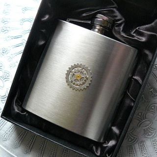 cogs hip flask by pennyfarthing designs